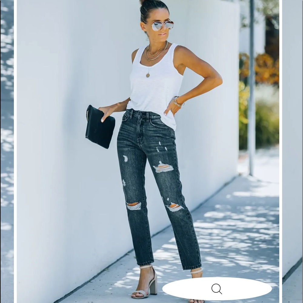 VICI-High Rise Distressed Denim-NWT - Picture 5 of 6